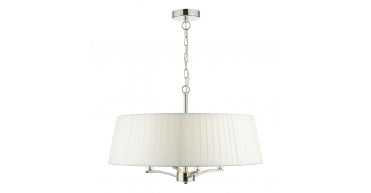 Cristin 4 Light Pendant Polished Nickel With Ivory Shade