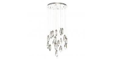 Crystal 18 Light Cluster Pendant Polished Chrome & Crystal