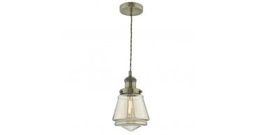 Curtis Pendant Antique Brass & Champagne Glass