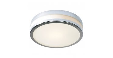Cyro Small Bathroom Flush Polished Chrome Opal Glass IP44