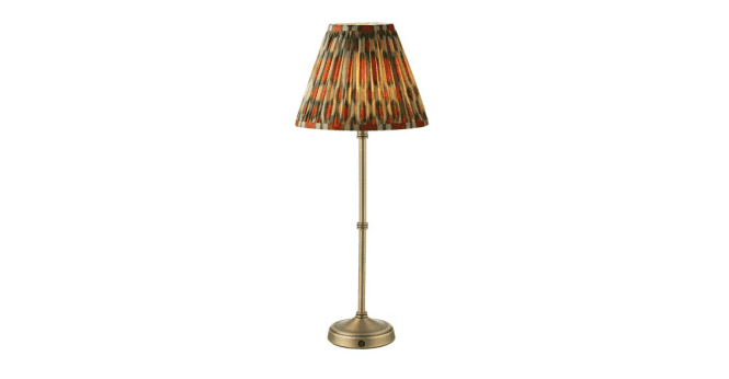 Där Lighting Dahl Rechargeable Table Lamp Matt Antique Brass With Shade LED