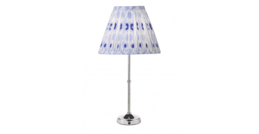 Dahl Rechargeable Table Lamp Polished Nickel With Shade LED