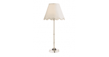 Dahl Rechargeable Table Lamp Polished Nickel With Shade LED