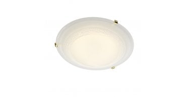 Damask Flush Alabaster Glass Brass 30cm