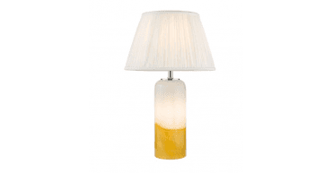 Deandra Table Lamp Yellow and White Art Glass With Shade