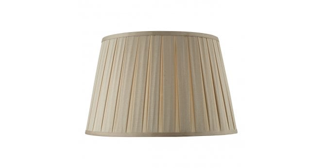 Där Lighting Degas Taupe Faux Silk Tapered Drum Shade 40cm
