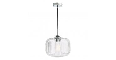 Demarius Pendant Polished Chrome and Clear Glass