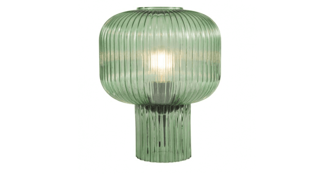 Där Lighting Demarius Table Lamp Green Ribbed Glass