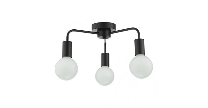 Där Lighting Dena 3 Light Semi-Flush Matt Black
