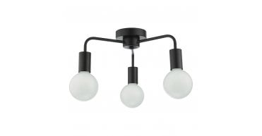 Dena 3 Light Semi-Flush Matt Black