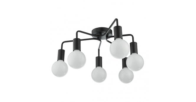 Där Lighting Dena 6 Light Semi-Flush Matt Black