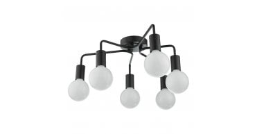 Dena 6 Light Semi-Flush Matt Black