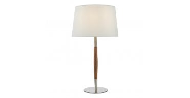 Detroit Table Lamp Satin Nickel Walnut Detail