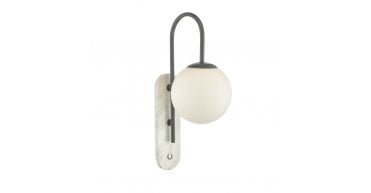 Deuce Bathroom Wall Light Marble Opal Glass IP44