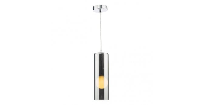 Där Lighting Diaz Pendant Smoked Glass and Polished Chrome