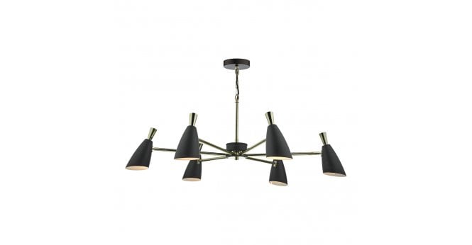 Där Lighting Diego 6 Light Pendant Black & Gold