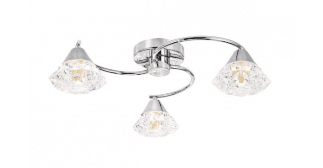 Där Lighting Dilys 3 Light Semi-Flush Polished Chrome