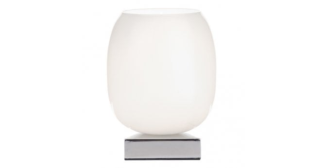 Där Lighting Dino Touch Table Lamp Polished Chrome White Glass