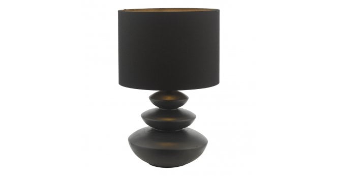 Där Lighting Discus Ceramic Table Lamp Black With Shade