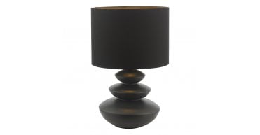 Discus Ceramic Table Lamp Black With Shade