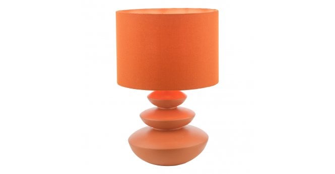 Där Lighting Discus Ceramic Table Lamp Orange With Shade