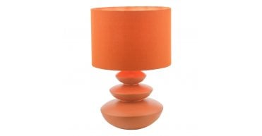 Discus Ceramic Table Lamp Orange With Shade