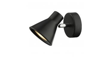 Diza Single Wall Spotlight Matt Black Polished Chrome