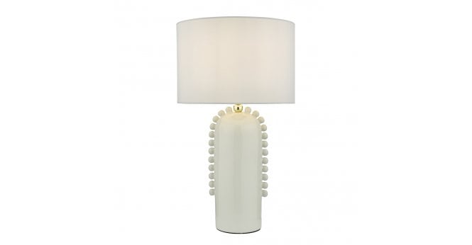 Där Lighting Dolce Table Lamp White Ceramic With Shade