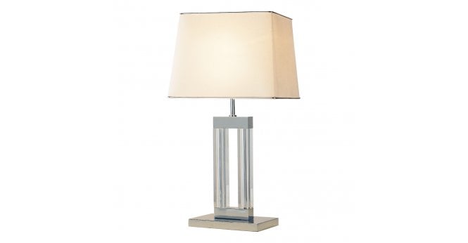 Där Lighting Domain Table Lamp Polished Chrome Glass With Shade