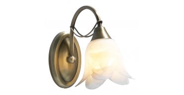 Doublet Wall Light Antique Brass Alabaster Glass