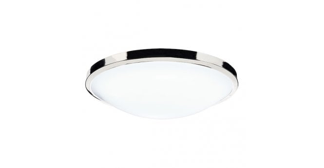 Där Lighting Dover Bathroom Flush Polished Chrome White Acrylic IP44