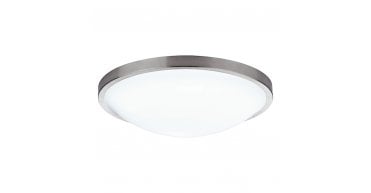 Dover Bathroom Flush Satin Chrome White Acrylic IP44