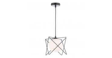 Dreyson Pendant Matt Black and Opal Glass