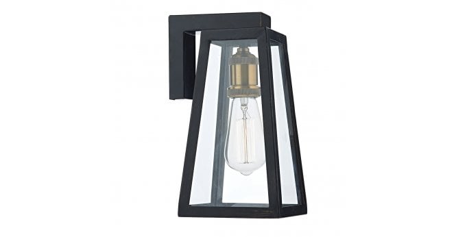 Där Lighting Duval Outdoor Wall Light Black Glass IP43