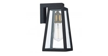 Duval Outdoor Wall Light Black Glass IP43