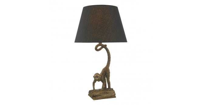 Där Lighting Dwayne Monkey Table Lamp Bronze With Shade