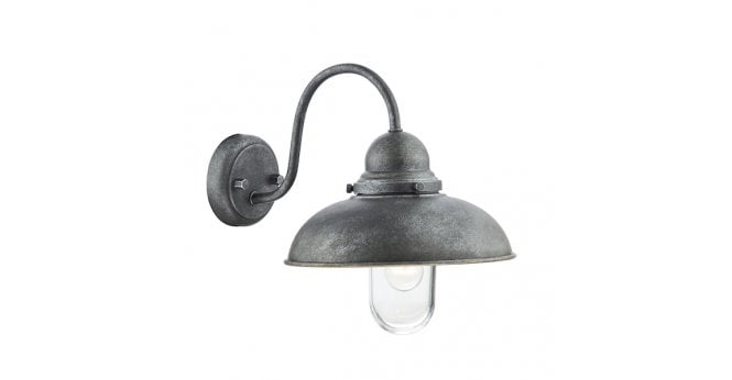 Där Lighting Dynamo Outdoor Wall Light Aged Iron Glass IP44