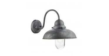 Dynamo Outdoor Wall Light Aged Iron Glass IP44