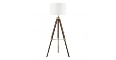 Easel Floor Lamp Dark Wood and Antique Brass Base Only