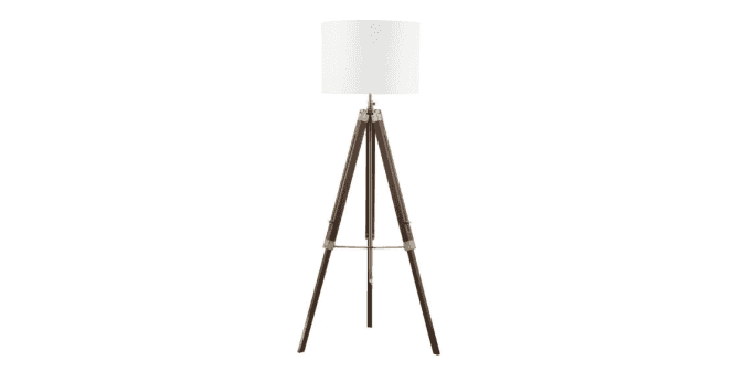 Där Lighting Easel Floor Lamp Dark Wood With Shade