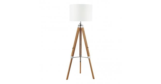 Där Lighting Easel Floor Lamp Light Wood and Polished Chrome Base Only