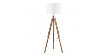 Easel Floor Lamp Light Wood and Polished Chrome Base Only