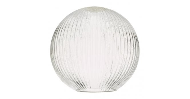 Där Lighting Easy Fit Ribbed Round Glass Shade