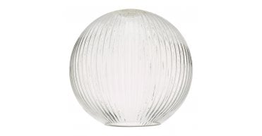 Easy Fit Ribbed Round Glass Shade