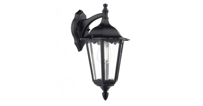 Där Lighting Eddard Outdoor Wall Light Matt Black and Glass IP44
