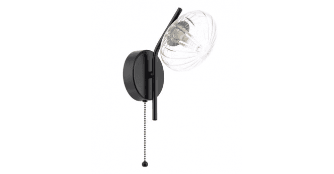 Där Lighting Ede Wall Light Matt Black and Glass