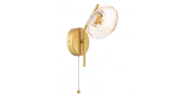 Ede Wall Light Satin Gold and Amber Glass