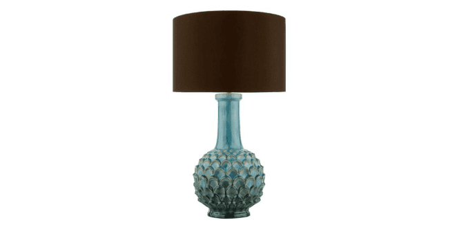 Där Lighting Edlyn Table Lamp Blue Ceramic With Shade
