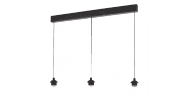Eileen 3 Light Bar Pendant Matt Black LED - Fitting Only
