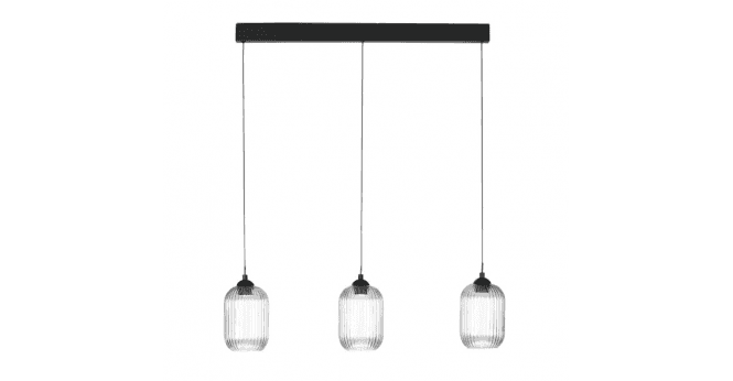 Där Lighting Eileen 3 Light Bar Pendant Matt Black LED